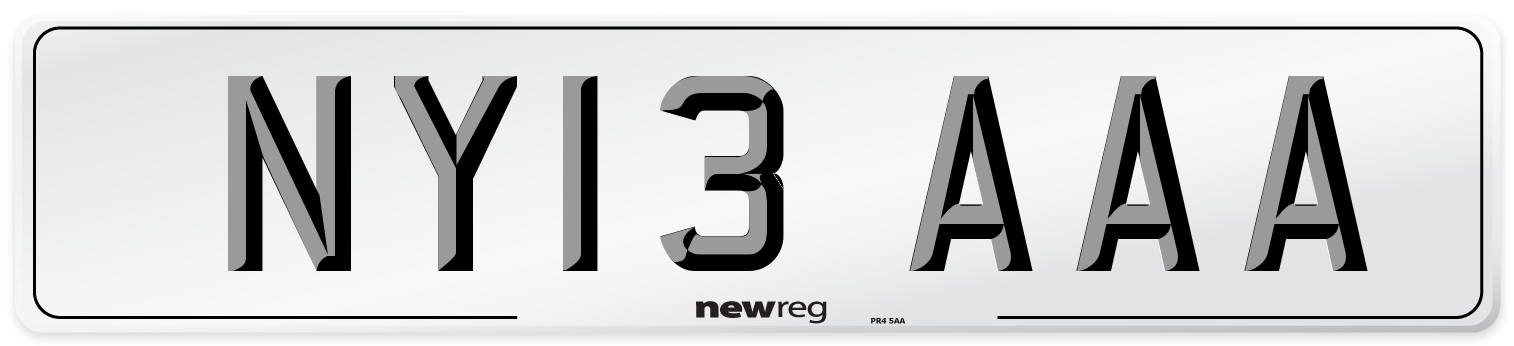 NY13 AAA Number Plate from New Reg
